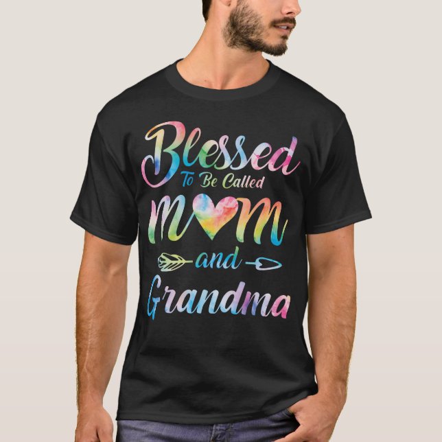 Blessed To Be Called Mom And Grandma Floral Mother T-Shirt (Vorderseite)