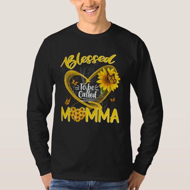 Blessed To Be Called Momma Cute Sunflower Mother s T-Shirt (Vorderseite)