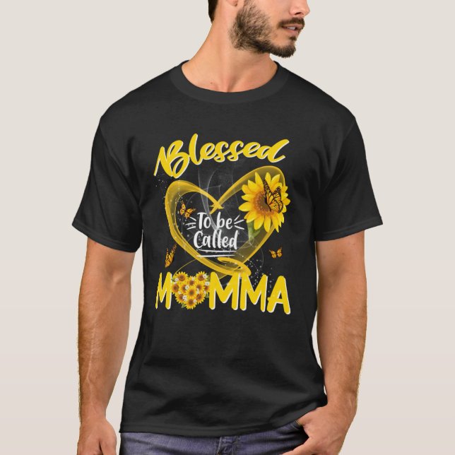 Blessed To Be Called Momma Cute Sunflower Mother s T-Shirt (Vorderseite)