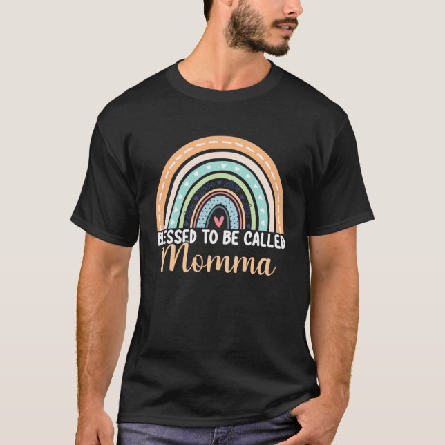 Blessed To Be Called Momma Rainbow Mothers Day Mom T-Shirt (Vorderseite)