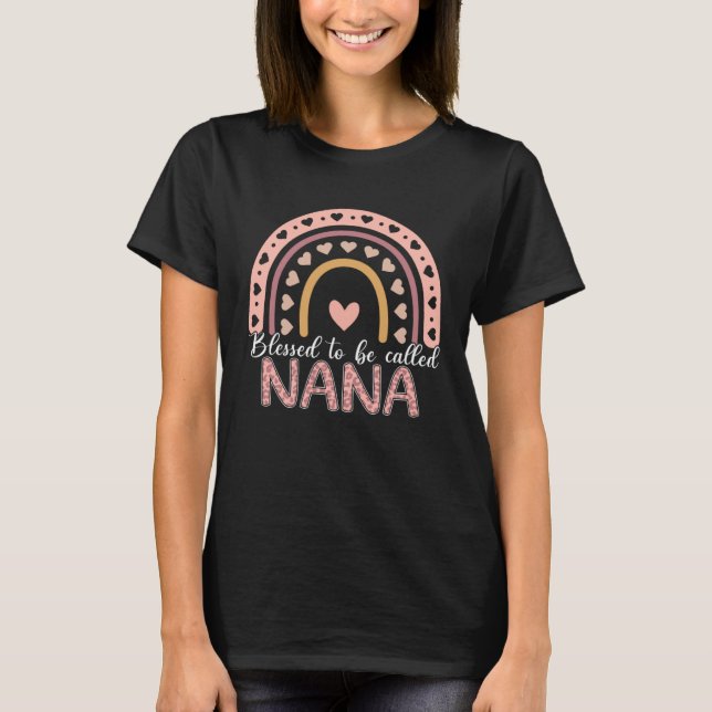 Blessed To Be Called Nana Leopard Rainbow Cute Mom T-Shirt (Vorderseite)