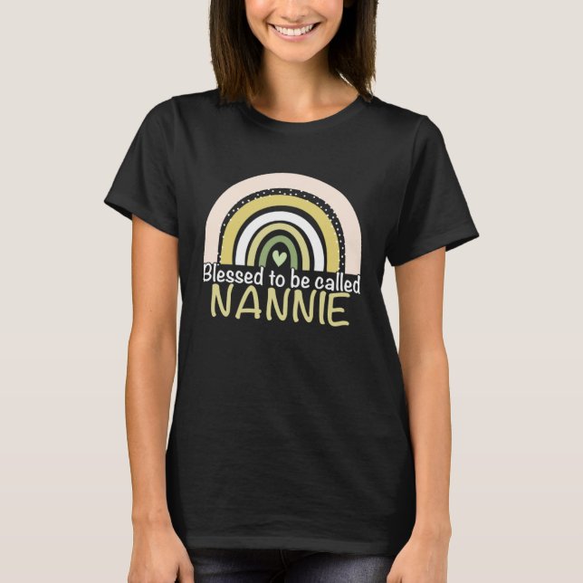 Blessed To Be Called Nannie Boho Rainbow Mother s  T-Shirt (Vorderseite)