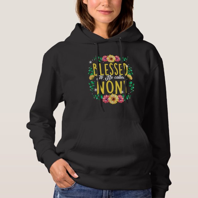 Blessed To Be Called Noni Flowers Grandma Mothers  Hoodie (Vorderseite)