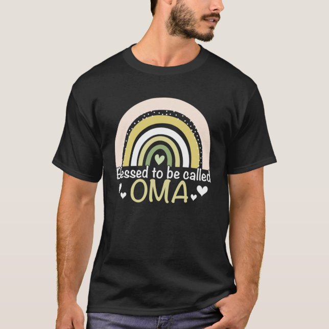 Blessed To Be Called Oma Boho Rainbow Mother s Day T-Shirt (Vorderseite)