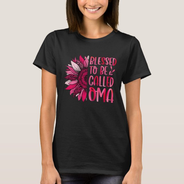 Blessed To Be Called Oma Cute Floral Women Mothers T-Shirt (Vorderseite)