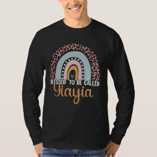Blessed To Be Called Yiayia Rainbow Leopard Cute M T-Shirt
