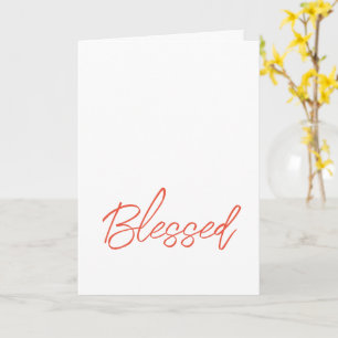 BLESSED Typografie Faith Orange Dankbarkeit Karte