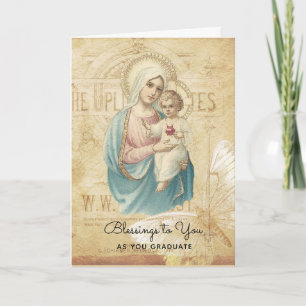 Blessed Virgin Mary Jesus Graduation Commencement Karte