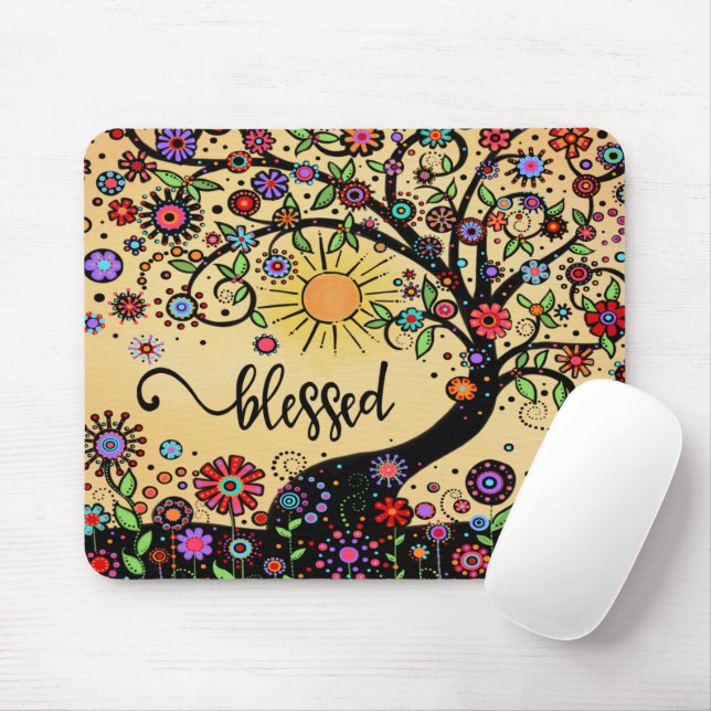 BLESSED Whimsical Tree Mousepad (Mit Mouse)