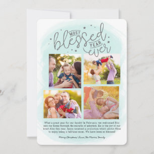 Blessed Year Ever Year in Review Blue   Feiertagskarte