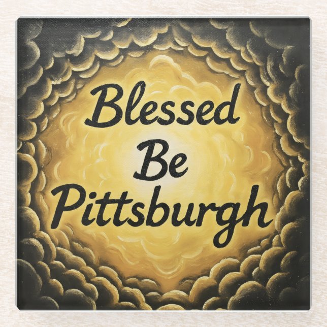 BlessedBePittsburgh Glasuntersetzer (Vorderseite)