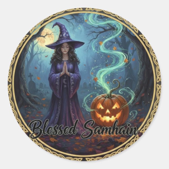 BlessedSamhain Runder Aufkleber (Vorderseite)