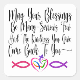 Blessing-Sticker Quadratischer Aufkleber