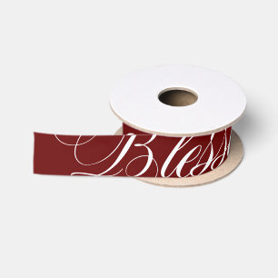 Blessons Red White Festive Satin Ribbon Satinband