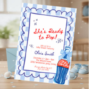 Bleu She's Ready to Pop Limonade  Babyparty Einladung