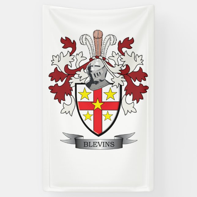 Blevins Familienwappen-Wappen Banner (Vertikal)