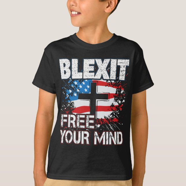 Blexit befreit die amerikanische Flagge und kreuze T-Shirt (Vorderseite)