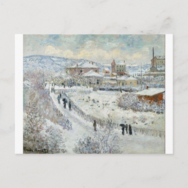Blick Argentiniens auf den Schnee von Claude Monet Postkarte (Vorderseite)