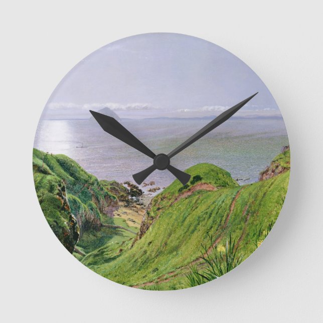 Blick auf Ailsa Craig und die Insel Arran, 1860 Runde Wanduhr (Vorderseite)