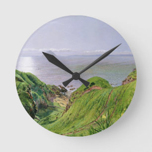Blick auf Ailsa Craig und die Insel Arran, 1860 Runde Wanduhr