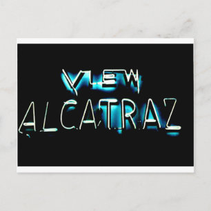 Blick auf Alcatraz, Foto der 80er Jahre Postkarte