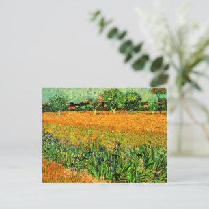 Blick auf Arles mit Schwertlilien im Vordergrund, Postkarte