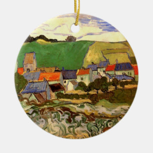 Blick auf Auvers, Vincent van Gogh. Herzlichen Glü Keramikornament