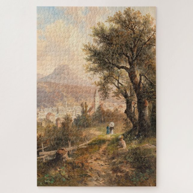 Blick auf Bad Aussee - Emil Barbarini Puzzle (Vertikal)