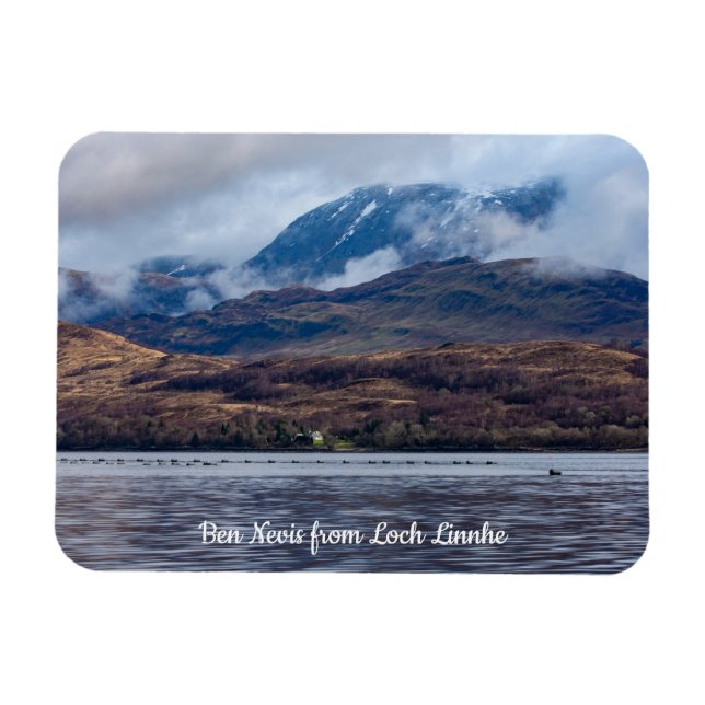 Blick auf Ben Nevis von Loch Linnhe, Scotland Post Magnet (Horizontal)