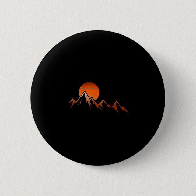 Blick auf Berge Wanderer Berg Sonnenaufgang Wander Button (Vorderseite)