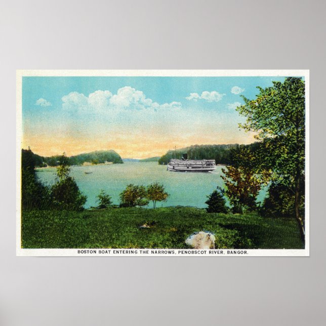 Blick auf Boston Boat Einfahrt in die Pfeile Poster (Vorne)