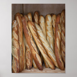 Blick auf Brotlaibe in Bäckereifenstern Poster