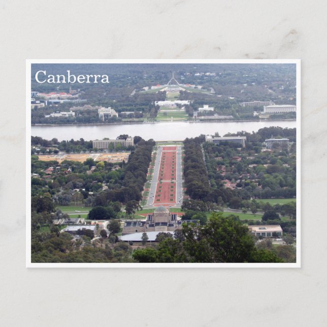 Blick auf Canberra Postkarte (Vorderseite)