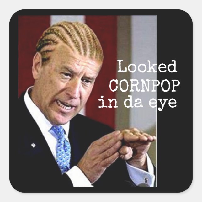 Blick auf Cornpop Quadratischer Aufkleber (Vorderseite)