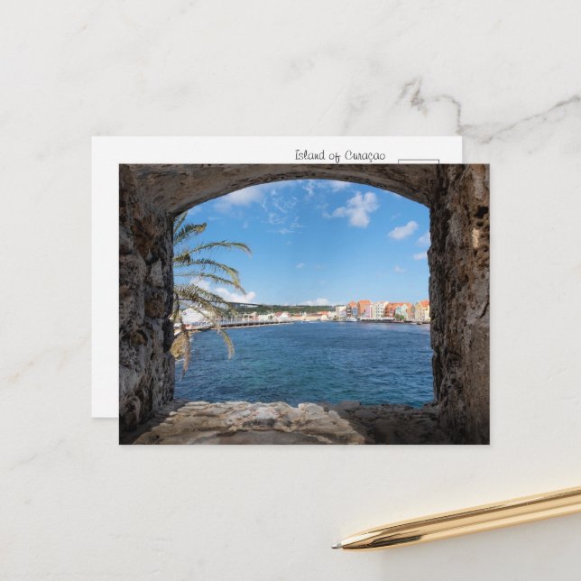 Blick auf Curaçao Postkarte (Vorderseite/Rückseite Beispiel)