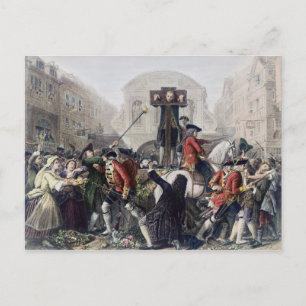 Blick auf Daniel Defoe im Pfeiler bei Temple Bar Postkarte