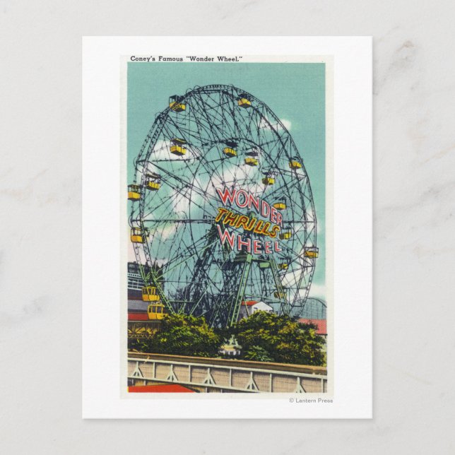 Blick auf das berühmte Wonder Ferris Wheel Postkarte (Vorderseite)