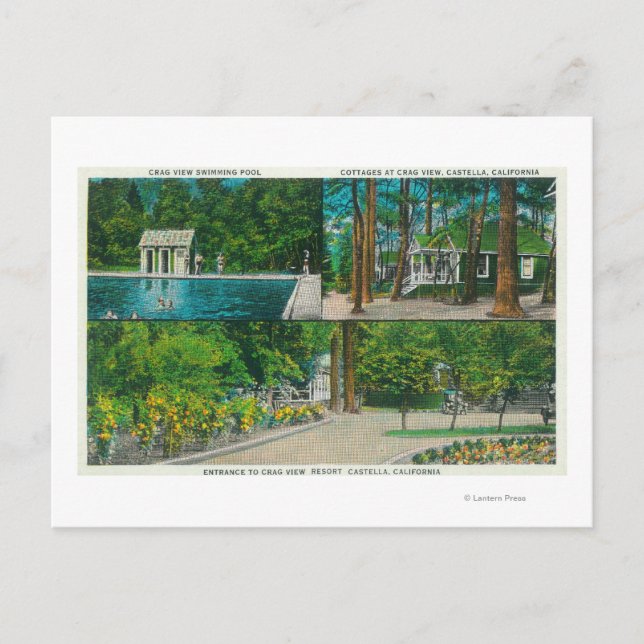 Blick auf das Crag View ResortCastella, CA Postkarte (Vorderseite)