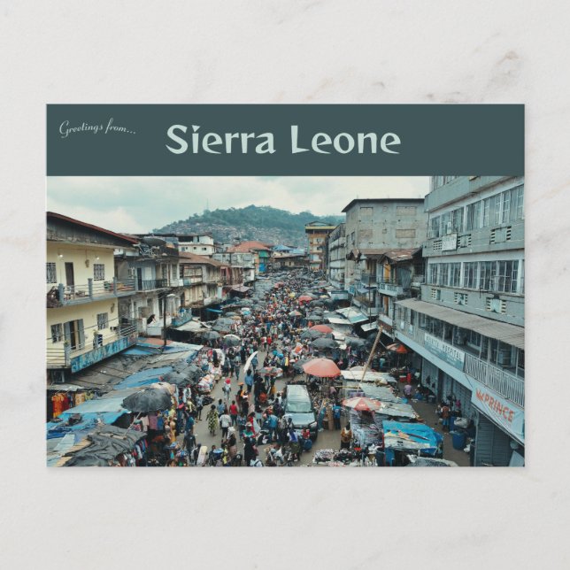 Blick auf das Freetown Sierra Leone Postkarte (Vorderseite)
