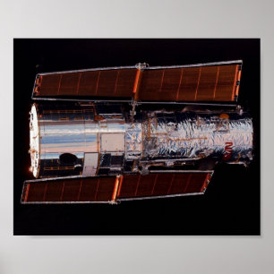 Blick auf das Hubble-Teleskop von der Shuttle-Entd Poster