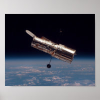Blick auf das Hubble-Teleskop von der Shuttle-Entd