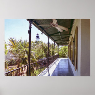 Blick auf das Key West Lighthouse aus dem Hemingwa Poster