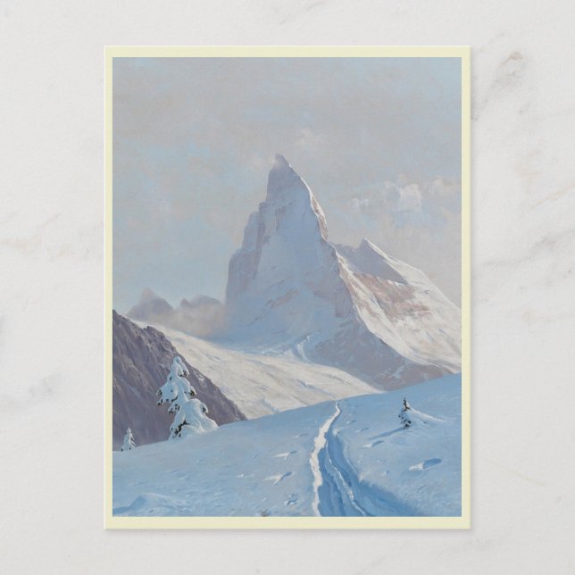 Blick auf das Matterhorn, Winter Postkarte (Vorderseite)