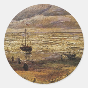 Blick auf das Meer in Scheveningen von Vincent van Runder Aufkleber
