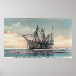 Blick auf das Peter Iredale Shipwreck Poster