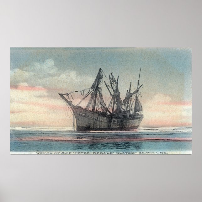 Blick auf das Peter Iredale Shipwreck Poster (Vorne)