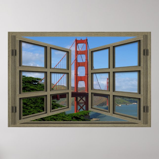 Blick auf das Poster der Golden Gate Bridge (Vorne)