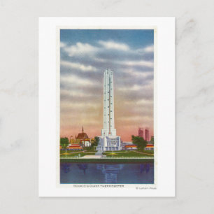 Blick auf das riesige Thermometer von Texaco Postkarte
