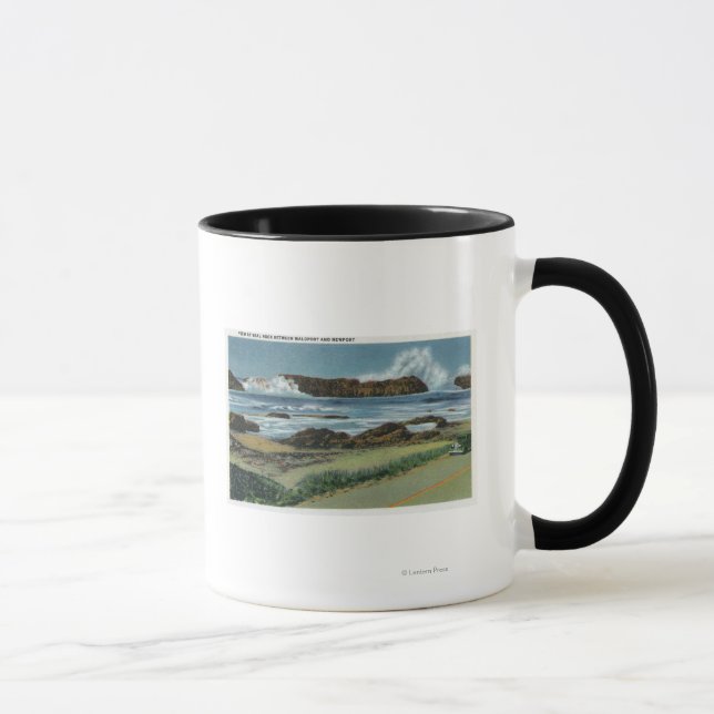 Blick auf das Siegel Rock zwischen Waldport und Tasse (Rechts)
