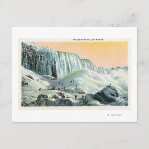 Blick auf den amerikanischen Fall im Winter # 2 Postkarte